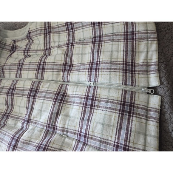 J. Jill Plaid Zip Up Puffer Vest Women's Size S Sleeveless Fleece Lined Winter - Picture 8 of 10